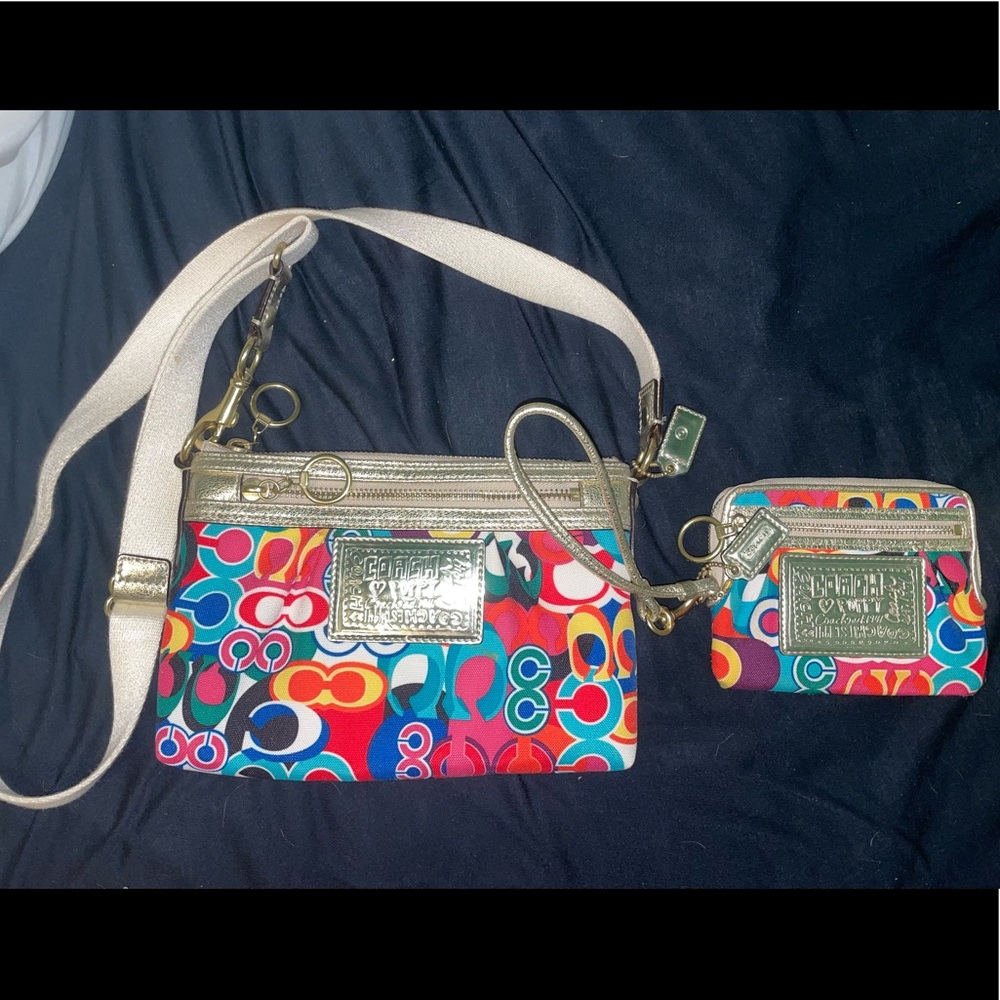 Coach Poppy wallet and over the shoulder purse